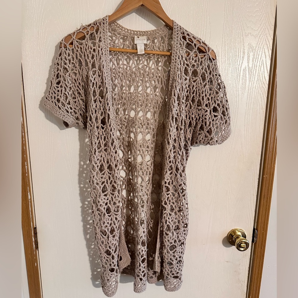 Chicos net sweater, size 2